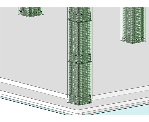 柱部 鉄筋拡大図（3D）